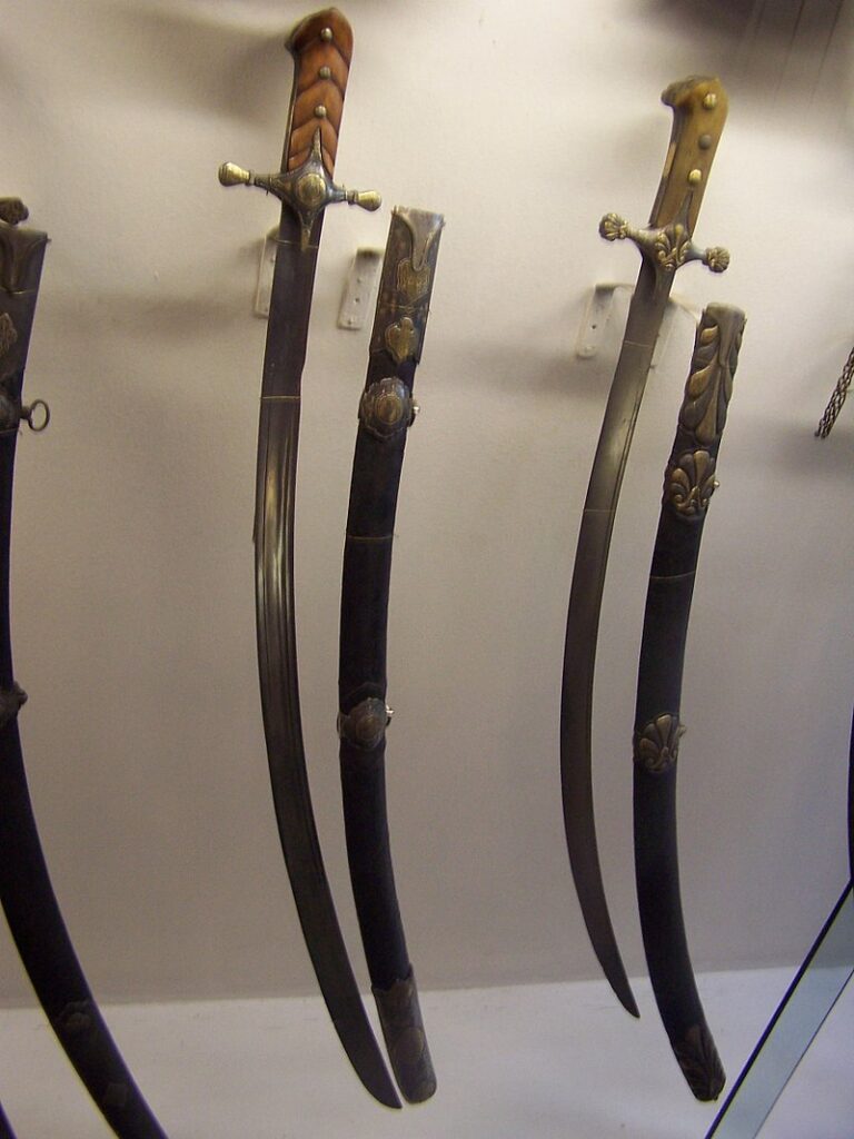 Ceremonial szable karabela types in the Polish Army Museum, Warsaw
